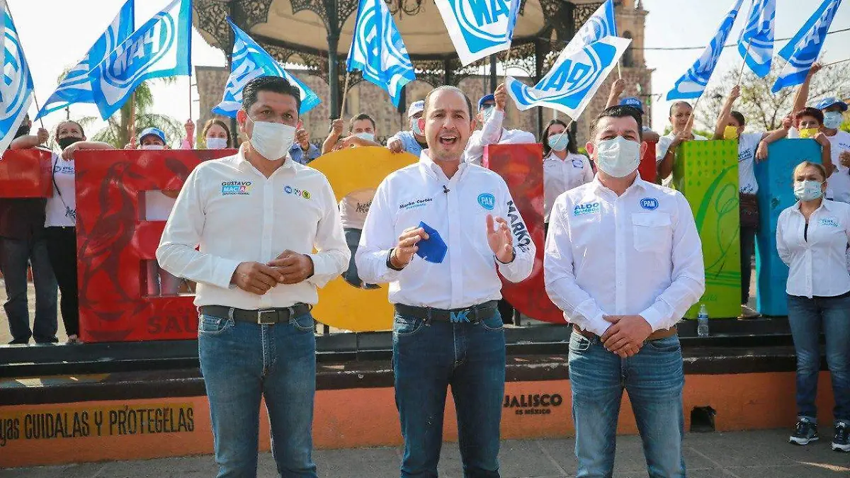 Marko Cortés dirigente del Partido Acción Nacional de gira por Jalisco